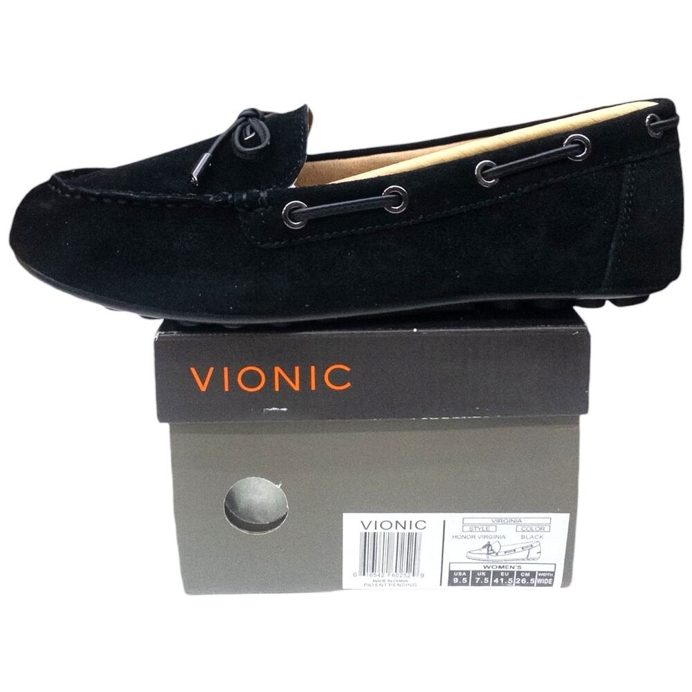 Vionic Honor Virginia Women's Moccasins Black Suede size 9.5